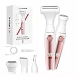 MAXGROOM Intimrasierer für Frauen,4-in-1 Elektrischer Körperrasierer Damen,Nass-Trocken Bikini Trimmer,Körperhaartrimmer für Augenbrauen,Gesicht, Intimbereich,Akku Elektrorasierer mit LED