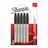 Sharpie Permanent Marker | Marker Stifte mit feiner Spitze | schwarze Tinte | 5 Stück
