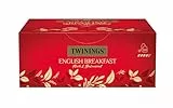 Twinings ENGLISH BREAKFAST Schwarzer Tee im Teebeutel - kräftiger Schwarztee aus hochwertigen Teeblättern, gepflückt in Sri Lankas & Indiens besten Teegärten, 1er Pack (100 Beutel)