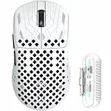 MAMBASNAKE M2 Ultra-Lightweight Wireless Gaming Mouse, PAW3395PRO Sensor 40000 DPI, 41g Carbon Fiber, Mouse Coiled Cable, Tri-Mode 2.4G/Bluetooth/Wired, 100M Clicks, Cloud Driver, Ergonomic Design