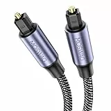 MOSWAG Toslink Kabel, Optisches Audiokabel, Optisches Digital Audio Toslink Kabel, Nylon Schutzhülle, Verlustfreie Klangqualität für Soundbar, TV, Heimkino, Xbox, DVD Player (1M)