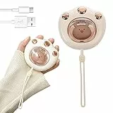 Handwärmer Elektrisch, 2400mAh Elektrische Handwärmer mit 2 Temperatureinstellung Tragbarer Taschenwärmer Elektrisch mit Katzenpfote Pattion Hand wärmer Wiederaufladbar für Indoor, Outdoor, Camping