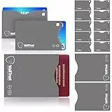 WallTrust RFID Schutzhüllen - Blocker NFC Schutzhüllen (12 Stück) Kreditkarte, EC Karte, Bank Karte, Personalausweis & Reisepass - Hülle - Schutz gegen Funk Datenklau - Kartenhülle