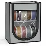 JINDUN 3D Filament Aufbewahrung, Filament Aufbewahrungsbox mit 2-stöckiges Metall Regal &Transparenter Abdeckung &Trockenmittel, Für 10-12 Rollen (PLA, ABS, PETG, TPU), Platzsparend für Werkstatt&Heim