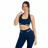 SMILODOX Sport BH Damen Azura, Nahtloses & Rückenfreies Crop Top, Neckholder Sport Bra mit Starken Halt und Kompressionsgefühl, Yoga Tank Top, Sportunterwäsche für Fitness, Gym, Alltag & Pilates