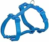 TRIXIE Premium H-Geschirr Größe S–M: Brustumfang 42–60 cm/15 mm in royalblau - verlässliches Hundegeschirr, Bruststeg, Nacken- und Bauchgurt stufenlos verstellbar für kleine Hunde, 203302