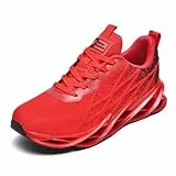 snugnap Sneaker Herren Damen Laufschuhe Sportschuhe Turnschuhe Freizeitschuhe Joggingschuhe Bequeme Fitness Running Schuhe Walkingschuhe Outdoor Straßenlaufschuhe Schwarz Weiß G33Red38