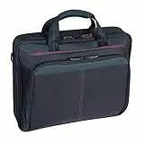 Targus CN31 Classic Clamshell Case Laptoptasche 15,6 Zoll, bequeme Umhängetasche mit gepolstertem Schultergurt, Notebooktasche mit Innenfächern – Schwarz,
