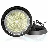 Modlicht Hallenbeleuchtung LED 200W 170lm/w | 5000K Tageslicht Kaltweiß | Kein Flimmern 90°Abstrahlwinkel | Highbay IP65 UFO Hallenstrahler Industrielampe für Lager/Werkstatt/Garage/Baustelle