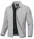 YSENTO Herren Jacke Bomberjacke Sommer Leichte Übergangsjacke Fliegerjacke Windbreaker Blouson Jacke(Hellgrau,M)