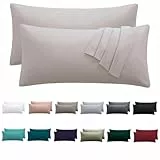 Nesture Kissenbezug 40 x 80 2er Set - kopfkissenbezug 40x80 cm Beige, 100% Mikrofaser kissenbezüge mit Reißverschluss, Weich und Bügelfrei