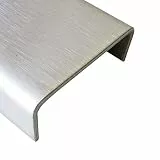 U-Profil Edelstahl k240 geschliffen 2000mm lang 0,8mm starke Abdeckprofile Abdeckschienen Mauerabdeckung Zarge Hohlprofil2 Meter (15x40x15mm)