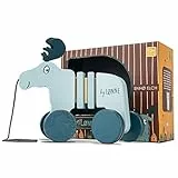 HEJ LØNNE Nachziehspielzeug ab 1 Jahr - Nachziehtier aus Holz - Schiebespielzeug - Fördert Motorik und Koordination - Kinder Spielzeug ab 1 Jahr - Motorikspielzeug