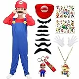 Kitimi Mari Kostüm Kinder, Kostüm mit Bodysuit Cap, Schlüsselanhänger und Handschuhen, Karneval Halloween Cosplay Dekoration für Junge Mädchen Kinder(Rot M)