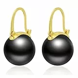 Huge Tomato Perlenohrringe, Ohrhänger mit Perlen, 14mm große Perlenohrringe mit Sterlingsilber, 14K Gold überzogener Verschluss, elegantes Geschenk für Frauen