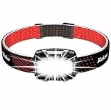 Blukar LED Stirnlampe Wiederaufladbar, Superhell 2000L Stufenlos Dimmbar Kopflampe mit 8 Lichtmodi, Sensor und Rotlicht, Leichtgewichtig Wasserdichte Mini Stirnleuchte für Campen, Angeln usw.