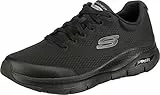 Skechers Herren Arch Fit Sneaker, Black Textile Synthetic Trim, 43 EU