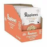 Applaws 100% natürliches Nassfutter für Katzen, Hühnerbrust mit Lachs in Brühe - Packung mit 12 x 70g Beuteln