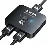 HDMI Splitter 8K@60Hz 4K@120Hz, GANA HDMI 2.1 Switch, Aluminium Bidirektional HDMI Switcher 2 In 1 Out oder 1 In 2 Out HDMI Verteiler, HDMI Umschalter Unterstützt 8K 4K für PS5 HDTV Xbox