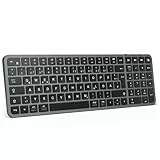 iClever Bluetooth Tastatur Mac, Tastatur kabellos Multi-Device mit Easy-Switch für bis zu 3 Geräte, –für PC, Windows, Mac, Chrome OS, Android, iPad OS, Deutsches QWERTZ-Layout