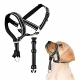 deegbbyi Maulkorb für Hunde, Maulkorb aus Nylon, Hundeleine Sicherheitsgurt, Verstellbarer Gurt, mit gepolstertem Nasenriemen, Verhindert Beißen, Nagen, Bellen und Kauen (Black, XL)