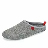 Andrés Machado - Hausschuhe für Damen - Winter - DYNAMIC – Unisex Slipper – Wolle und Filz – rutschfeste Gummisohle und herausnehmbares Fußbett - Grau EU 38