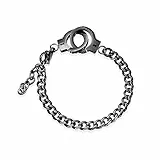 Gilieyer Handschellen Armband, Edelstahl Armband/Fußkettchen für Männer Frauen Teens, Paare Armbänder Handschellen Design Abstand passende Freundschaft Beste Freundin Armband (Männer-Schwarz)