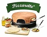 Emerio Pizzaofen, PIZZARETTE das Original, handgemachte Terracotta Tonhaube, patentiertes Design, für Mini-Pizza, echter Familien-Spaß für 6 Personen, PO-115848.1, Tonkuppel