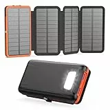 Solar Powerbank 20000mAh – A ADDTOP Solar Ladegerät mit 22.5W Schnellladung, 2 USB-A Ausgäng, 1 USB-C Eingangs/Ausgang, 4 faltbaren Solarpanels, Ladegerät Externer Akku für Handys, Tablet Camping