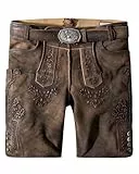 Stockerpoint Herren Lederhose Artur I Größe 44-60 I Bequeme Trachtenhose in edler Hirschoptik mit Gürtel I Aus 100% hochwertigem Wildbockleder I Perfekt für Trachten & Festlichkeiten
