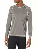 Amazon Essentials Herren Langärmeliges, Schnell Trocknendes Bade-T-Shirt, Dunkelgrau, L