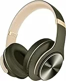 DOQAUS Bluetooth Kopfhörer Over Ear, Bis zu 90 Std Kabellose Kopfhörer mit 3 EQ-Modi, HiFi Stereo Faltbare Headset mit Mikrofon, weiche Ohrpolster für Reisen/Büro/Handy/PC/Laptops-Grün