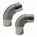 TAISOCA Winkelstück-Set, 45 Grad und 90 Grad Edelstahl-Ofenrohr-Winkelrohr, Outdoor-Campingkocher-Zubehör, Edelstahl-Ofenrohr, Abluftkamin