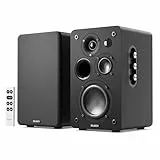 MAJORITY D100X Lautsprecher Boxen Bluetooth 5.3 | 100W Dreifach-Carbonfaser-Treiber PC Lautsprecher | Aktivlautsprecher HDMI ARC | Regallautsprecher mit RCA, Optich, Phono & AUX (Schwarz)