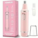 Nasenhaartrimmer Frauen, Schmerzfreier Nasenhaarentferner und Ohrhaarschneider, USB Wiederaufladbar Nasenhaartrimmer, Augenbrauen und esichtshaartrimmer, IPX7 Wasserdicht, Einfache Reinigung, Rose