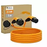 LAPP MOBILITY Ladekabel für Elektrofahrzeuge Typ 2-22kW 32A Dreiphasiges Elektroauto Ladekabel IP55 geschützt für PHEV & BEV Ladestation Made in Germany - 5m Orange