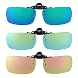 Aroncent Sonnenbrille Clip On UV400 Sonnenbrillen - 3 PCS Vorhänger Brille Aufsatz Clip On Polarisiert Metallrahmen