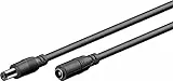 goobay DC Strom Verlängerungskabel (5,5 x 2,1 mm Stecker), 1,5m Netzteil Verlängerung ideal für LED-Streifen, Fritzbox, Router & Kameras, 5-24V, 5A Max, Schwarz