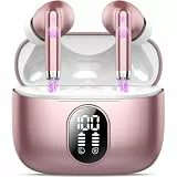 QXQ Bluetooth Kopfhörer, 2026 Neue Kopfhörer Kabellos Sport In Ear Bluetooth 5.4 Headphones mit 4 Mic, 40 Std Kabellose Kopfhörer Tiefer Bass, Noise Cancelling Earbuds Kompatibel Android iOS, Roségold