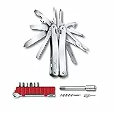 Victorinox Multifunktionswerkzeug Swiss Tool Spirit X Plus Ratchet, 36 Funktionen, Swiss Made, Multitool mit Feststellklinge, Inkl. Nylon-Etui, Silber
