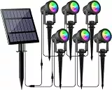 NATPOW RGB Gartenstrahler Solar, Gartenleuchte LED Solarstrahler Solarlampen für garten Außen, IP65 Wasserdicht, 2 Modi Farbewechsel Gartenbeleuchtung Solar Hof, Garten, Auffahrt, Pool, Rasen