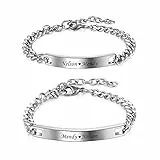 Sunligoo Pärchen Armband für Damen Herren Armbänder mit Gravur Edelstahl Paar Panzerarmband Geschenke für Liebhaber Couple