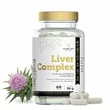 Golden Tree Liver Complex - Leber Komplex Kapseln mit Mariendistel, Löwenzahn, Artischocke, Kurkuma, Cholin, Vitaminen B6 B12 D3 E & Schwarzem Pfeffer - 60 vegane Kapseln