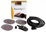 Mirka Roundy Kit Handblock mit Absaugung/Schleifklotz mit Klett inkl. 4m Absaugschlauch & 15 Stück Mirka Abranet Netzschleifscheiben Klett Ø 150mm Korn P120 P180 P240 / KIT00ROUND