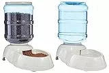 Amazon Basics Futter- und Wasserspender für Hunde, 2.5 Gallons, Größe L, Weiß, Klar