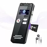 128GB NekSide Diktiergerät Aufnahmegerät, Type-C Interface Tonbandgerät One-Touch-Aufnahme MP3, 3072kbps Diktiergerät Digital Voice Recorder, HD Dual MIC Aufnahmegerät für Vortrag, Meeting, Interview