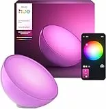 Philips Hue White & Color Ambiance Go Tischleuchte (530 lm), dimmbare LED Leuchte für das Hue Lichtsystem mit 16 Mio. Farben, smarte Lichtsteuerung über Sprache oder App, weiß