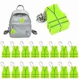 Alethron 20 Stück Reflektoren Kinder Warnwesten Reflektoren Reflektor Anhänger Kinder Set Reflektierende Anhänger Grün für Mitgebsel Kindergeburtstag Rucksack Schulranzen Schlüsselanhänger