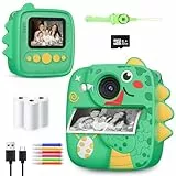 CHRERNA Sofortbildkamera Kinder, Kinderkamera Kompaktkameras Sofortdruck von Fotos, 1080P HD Kamera Kinder Geschenke für Jungen und Mädchen 3-12 Jahre Weihnachten Spielzeug