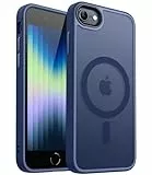 CANSHN Hülle für iPhone 8 / iPhone SE 2020/2022 Magnetisch kompatibel mit Magsafe, Matt Transluzente Handyhülle für iPhone 8 / iPhone SE 2020/2022 (Dunkelblau)
